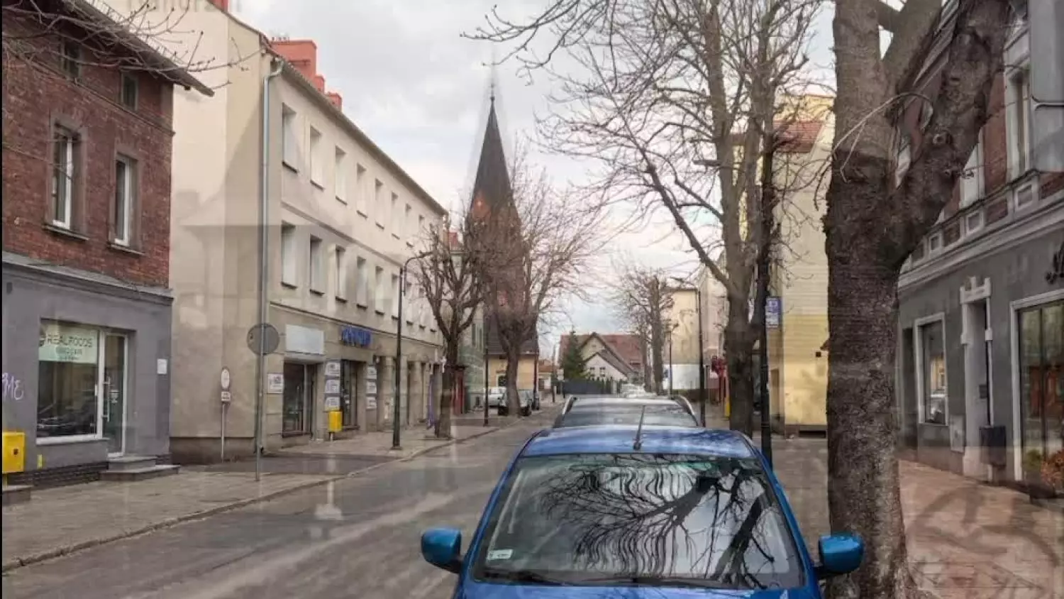 Widok na ulicę Głowackiego w centrum dawnego Kędzierzyna